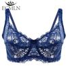 Sexy Women Push Up Underwire Lace Bra Set Ultra Thin Sheer Underwear Bikini Bra Panty Set Comfortable Sleep Underwear