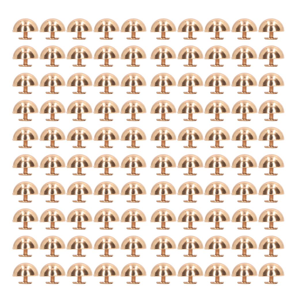 100 комплектов заклепок с круглой головкой 15 мм из сплава с покрытием высокой твердости цвета золота и серебра для кожи