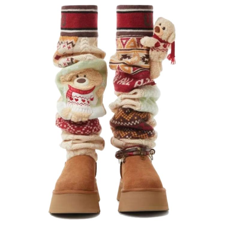 13 DEMARZO x UGG Высокие женские зимние сапоги Коричневые FR24D1583