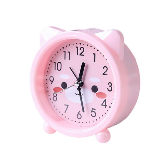 Будильник Милый Мультяшный Форма Бесшумный Движение Питание От Батареи Портативный Будильник Украшение Спальни