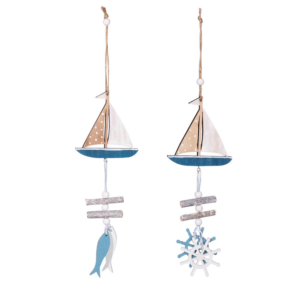 1 Gift Small fish Home Decoration Ocean style Decorative Hanging Ornaments Wooden pendant Crafts
