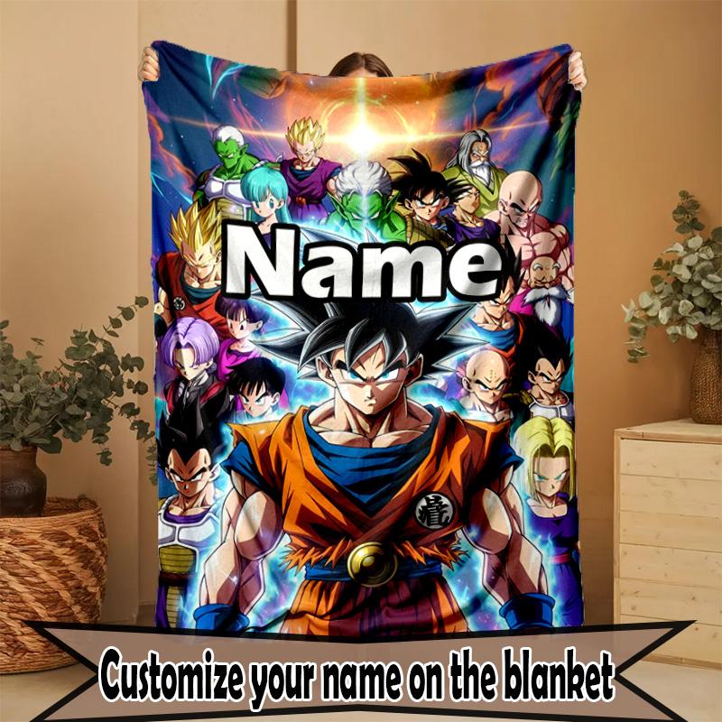 Custom Name Personalized DRAGON BALL Print Blanket, Home Decor, Bedroom, Sofa, Camping, Couch, Gifts for Birthday ChristmasEnthusiasts