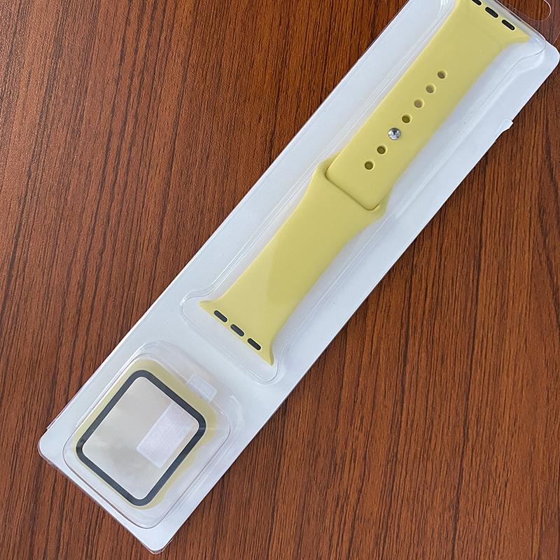 Strap&Glass Cover For Apple Watch Case 45mm 41mm 44mm 40mm 42mm 38mm iWatch Accessorie Screen Protector Apple Watch Serie 3 4 5 6 SE 7 Accessories