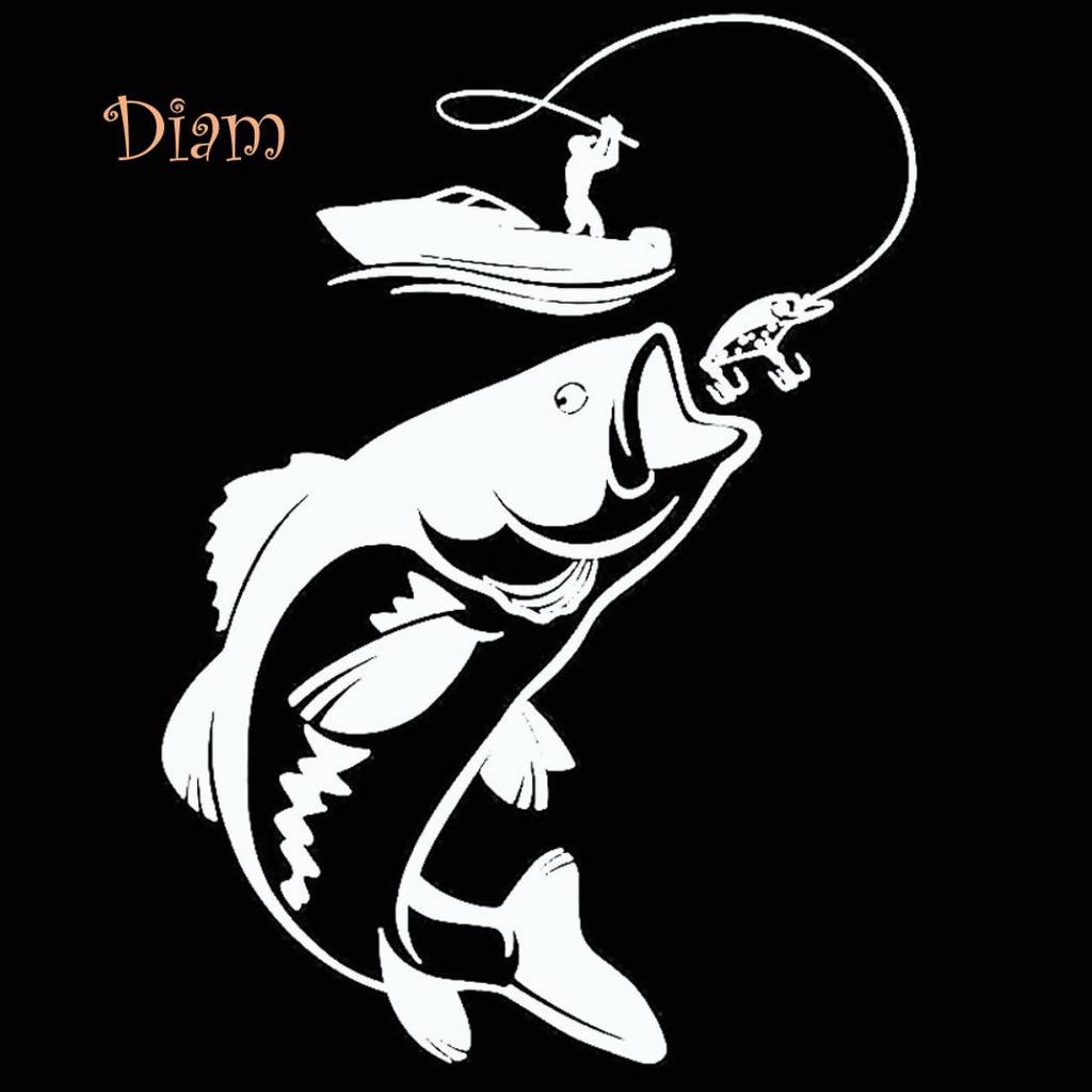 SP Fishing Fisherman Fish Boat Reflective Car-Styling Vehicle Decals Sticker Decor