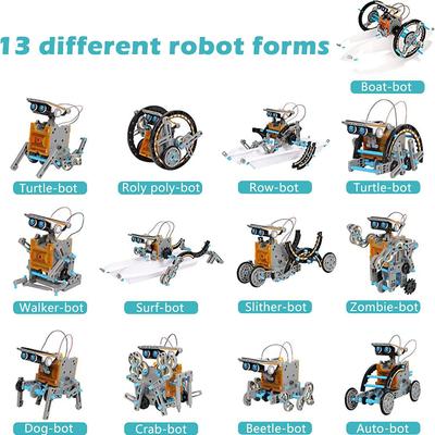 Набор робота 13-в-1 на солнечной энергии STEM Обучающая DIY Сборная игрушка с интеллектуальными научными головоломками Креативные подарки для мальчиков и девочек
