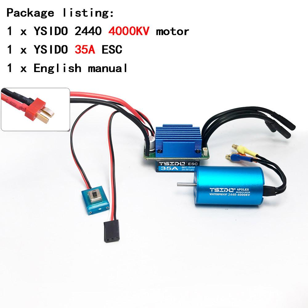YSIDO 2435 2440 2838 2847 Brushless Motor 35A 45A ESC for Wltoys 124016 Remo Hobby XLH Timaya Redcat 1/12 1/14 1/16 RC Boat Car