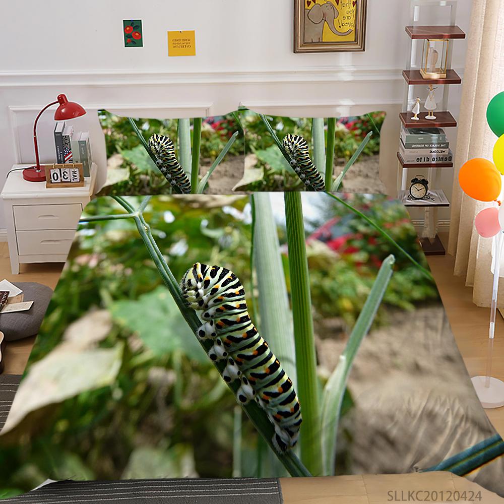 Hot Sell Caterpillar Home Textiles Luxury Bedding Cover Suit Washed Breathable Quilt Cover High Quality Teen Children Highly Duvet Cover