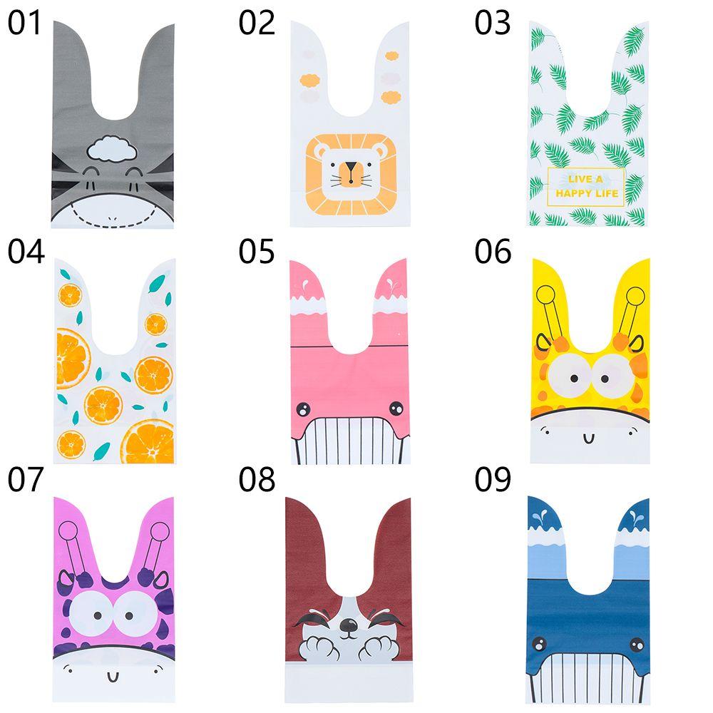 10 шт. Милые товары для вечеринки Пакет для печенья с кроличьими ушками Пакеты для печенья с кроликом Пакет для конфет с пасхальным кроликом