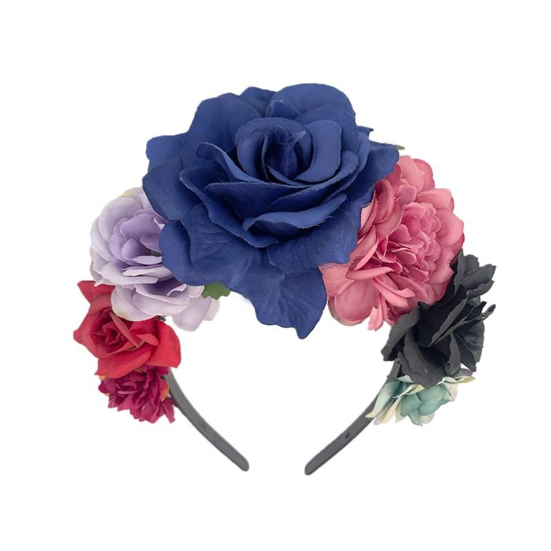 Halloween Skull Flower Headband Dark Gothic Cosplay Party Hair Accessory