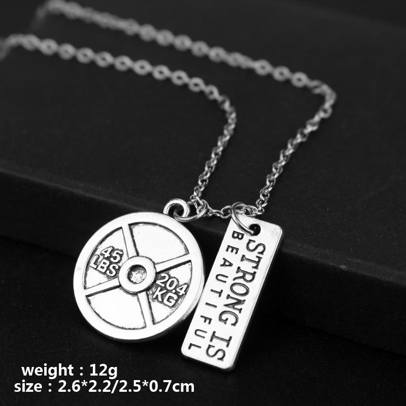 Ожерелье-гантель для фитнеса унисекс с подвеской в виде штанги