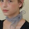 AMONG A ORGANZA RIBBON SCARF_GREY