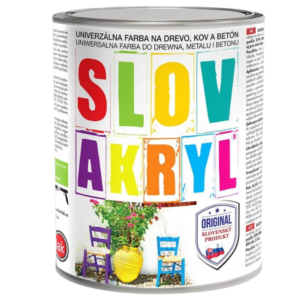 Matowa akrylowa farba do drewna, metalu i betonu wodna kryjąca Slovakryl SLOVLAK CZERWONY: 0,75 L