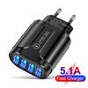 4-портовый USB-зарядный блок с адаптером для путешествий EU/UK/US Портативный зарядный блок