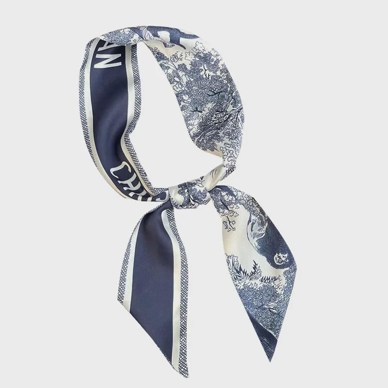 Ретро шелковый шарф для женщин - Универсальный аксессуар для волос и повязка на голову