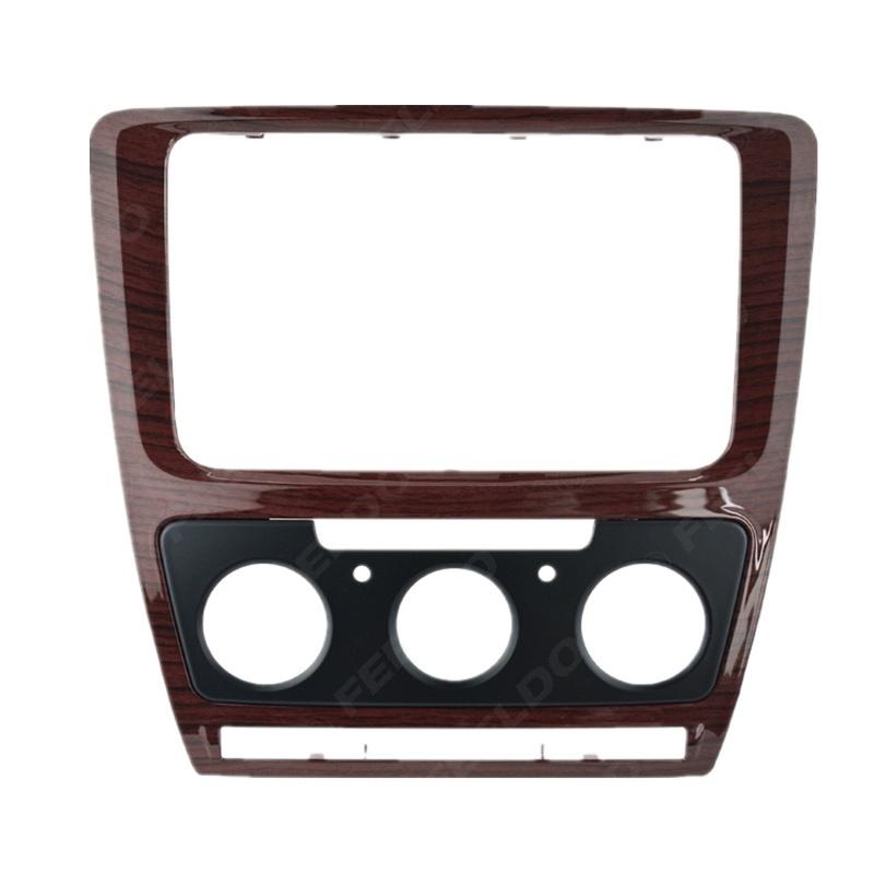 Для Skoda Octavia 2010 2011 2012 2013 аксессуары в деревянном стиле радиопанель с автоматическим/ручным управлением AC DVD-плеер стерео панель декоративная рамка