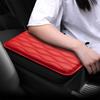 Подлокотник автомобиля из искусственной кожи, защитная подушка для центральной консоли, чехол для ящика для хранения подлокотников с вышивкой в виде волны