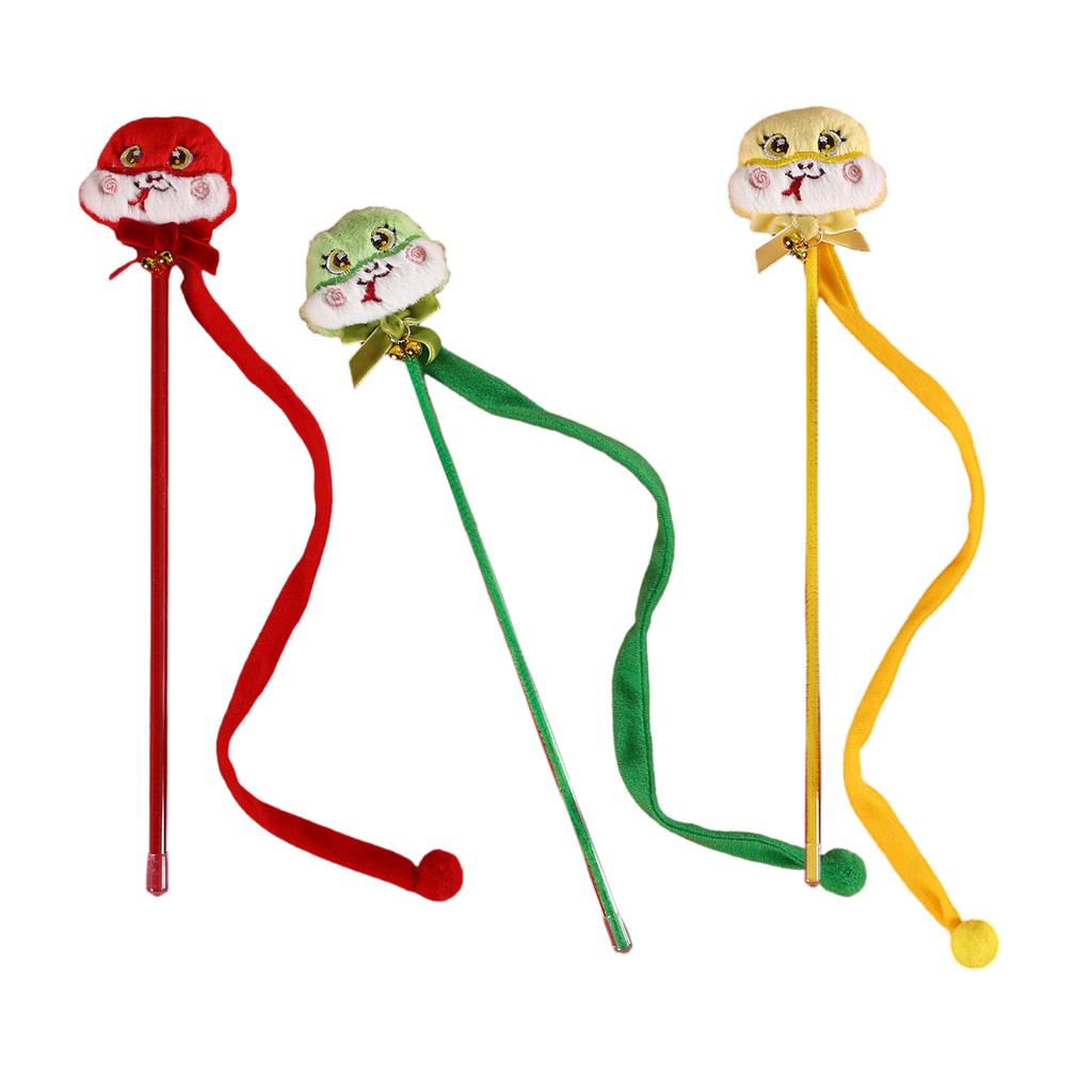 Interactive Cats Teaser Toy Wand with Mascots Cartoon Snake for Indoor Play Snake Mascots Teaser Cats Toy Wand Stick