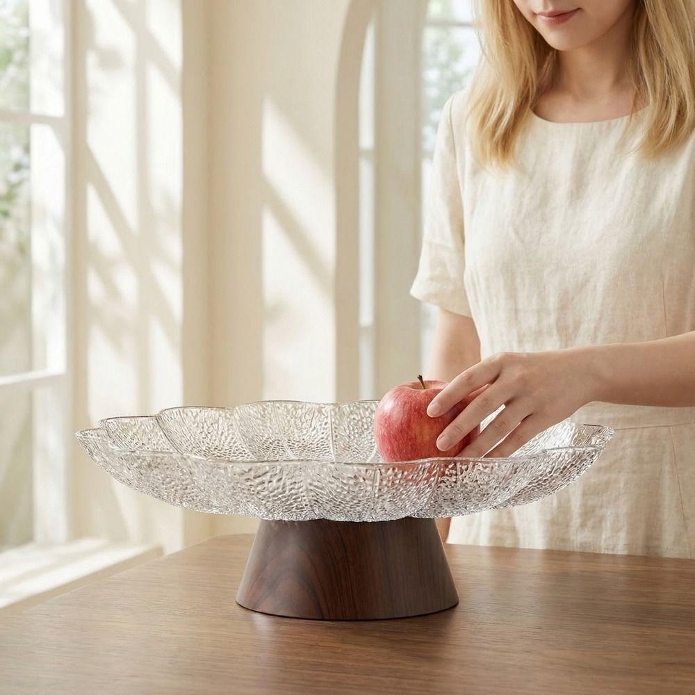 Large Capacity Pedestal Fruit Bowl Plastic Fruit Display Stand Elegant Dried Fruit Plate  Candy