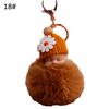 VANA Shop Cute Sleeping Baby Fluffy Pompom Plush Doll Hanging Pendant Key Ring Keychain