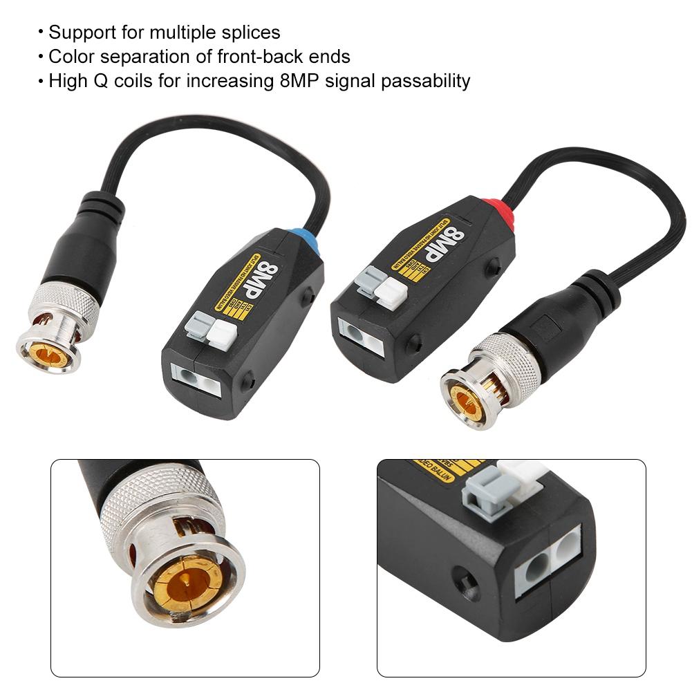 1 пара 8MP High Definition Spliced Passive Video Balun Push Terminal Twisted Pair Transmitter