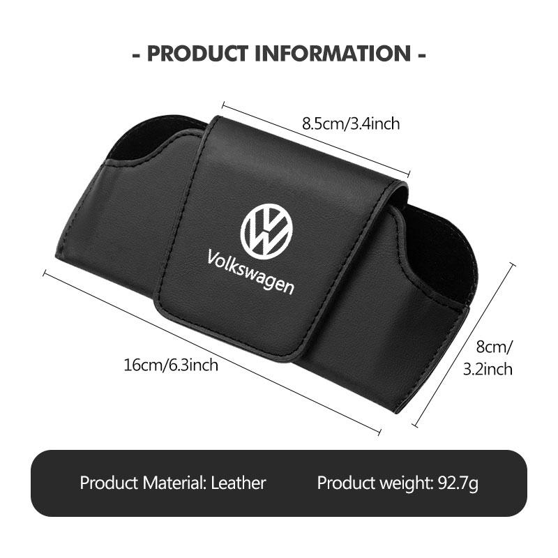 For Volkswagen VW Car Leather Glasses Case Sun Visor Sunglasses Holder Storage Box Polo Jetta Sagitar Magotan Passat B5 B6 B7 CC