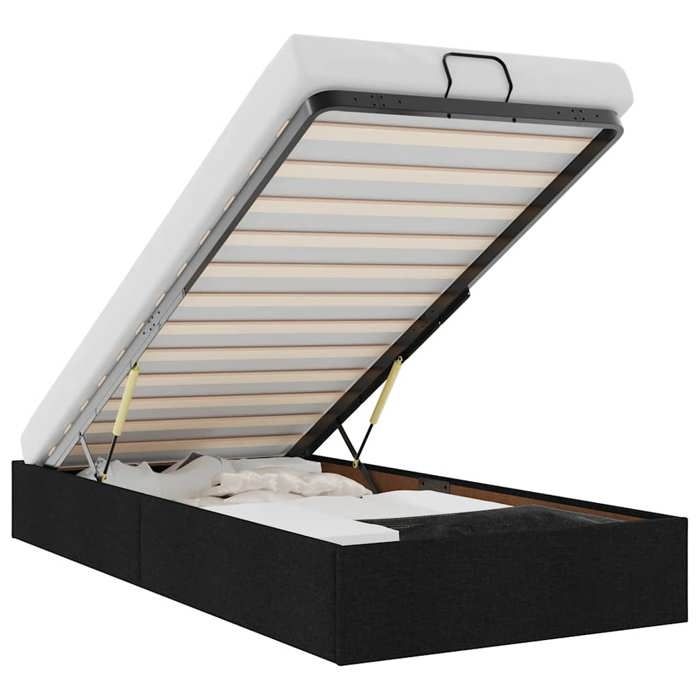 VidaXL Cadre de lit ottoman sans matelas noir 90x200 cm tissu, cadre de lit, cadre de lit rembourré, cadre de lit ottoman 3310849