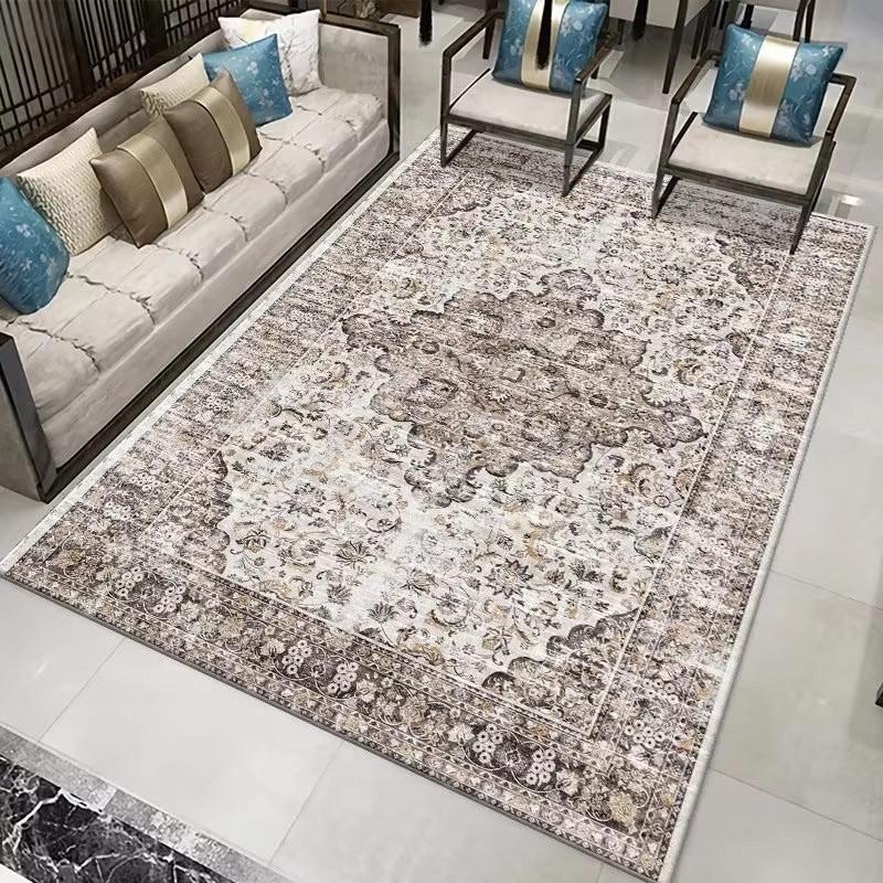 Ковер в американском стиле, синий персидский, для украшения гостиной, коврики под диван и журнальный столик, легко чистить, коврик для пола в спальню, гардеробную, нескользящий