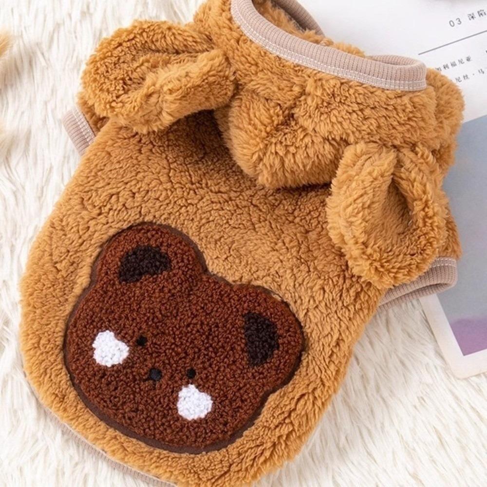Fleece-lined Dog Warm Clothes Windproof Plush Dogs Coat Fashion Dog Hiking Jacket Cat