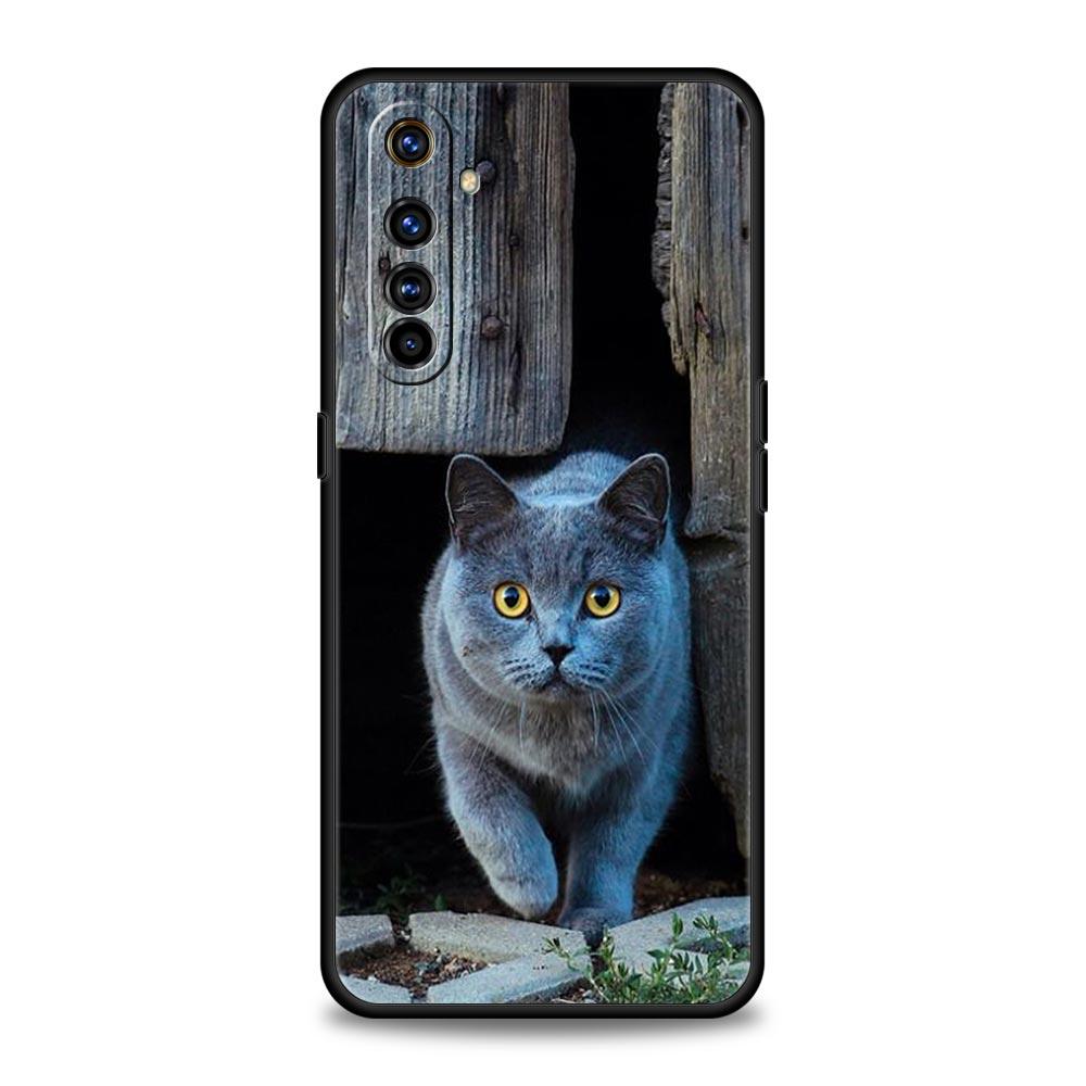 Phone Case For Realme 12 11 10 9 8 5G 7 6 GT5 GT3 GT2 Pro Plus C21 C11 C25 C35 GT Neo 2 3 3T 5 Cover British Shorthair Cat