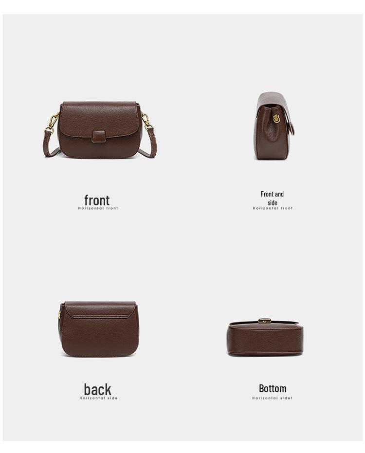 2025 Новая женская универсальная сумка кроссбоди из натуральной кожи - Модная сумка под мышкой из коровьей кожи растительного дубления для мам