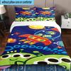 3PCS Cartoon toys 3pcs Bedding,Including 3PCS Duvet Cover And 2pcs Pillowcases Perfect for Christmas,Ideal for Bedroom, Dormitory