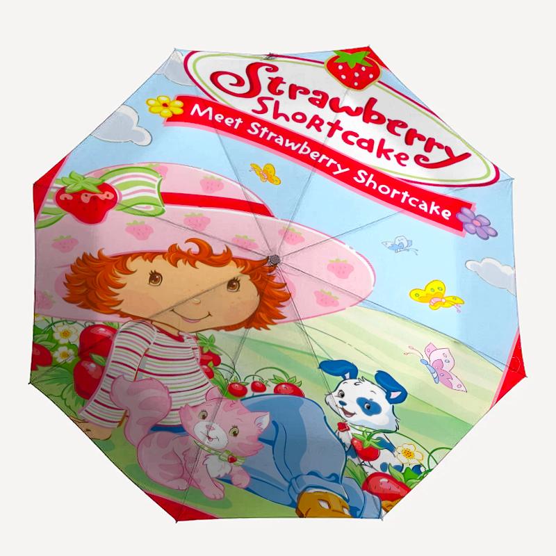1pc Strawberry Princess3 Umbrella, Sun Protection, And UV Shielding. It Has Eight Sturdy Ribs for Outdoor Use And Perfect Gift
