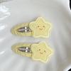 1 пара милых заколок для волос в виде звезд с улыбкой, универсальная милая желтая акриловая заколка для волос для женщин, девочек, кавайные аксессуары для волос, подарки