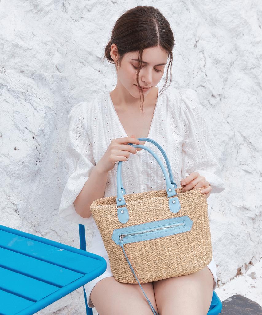Мини-сумка-тоут Badgigi Santorini, небесно-голубая