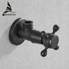 Faucet Replacement Parts 1/2" X 1/2" Black Brass Angle Stop Valve Filling For Faucet and Toilet Triangle Valves Water Stop 8818