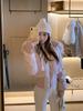 Korean style waist short cotton-padded clothes women's hooded big fur collar autumn and winter small people looking thin cotton-padded jackets ar