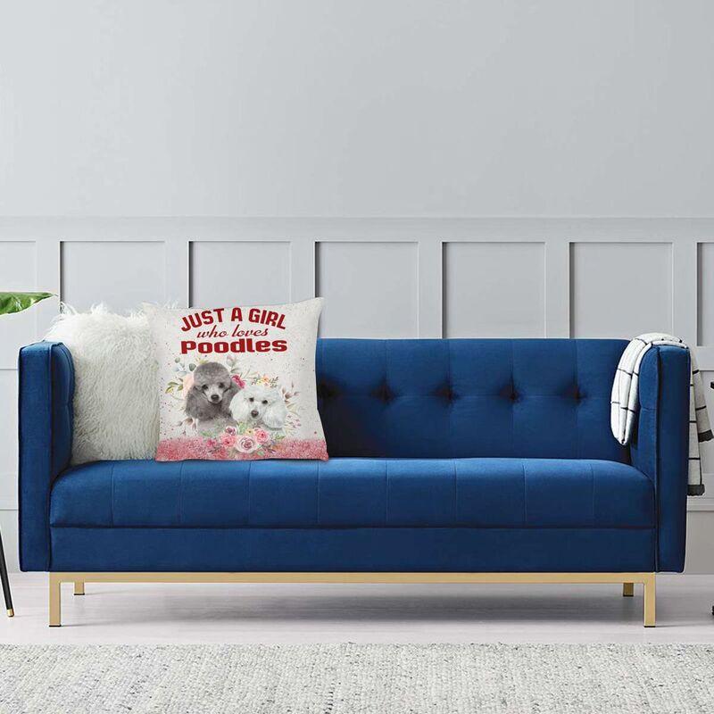 Роскошный чехол для подушки с изображением пуделя 50*50 см, полиэстер, наволочка для любовника собак, постельные принадлежности, диван, наволочка