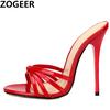 Fashion Summer Slippers Women Sexy High Heels Sandals Flip Flops Drag Queen Big Size Shoes Quality Super Light High Heeled 13cm Slides