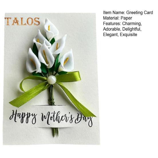 Открытка на День матери с каллой Искусственный цветок каллы Поздравительная открытка Ручная работа Букет цветов 3D Открытка для мамы, бабушки