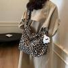 Niche Leopard Print Canvas Tote Bag Women's Bag Casual Large Capacity Fashion Handbag Shoulder Messenger Bag