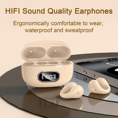 Беспроводные наушники с микрофоном, совместимым с HD, совместимым с Bluetooth, 5.3-чиповым светодиодным дисплеем, шумоподавлением, ушными вкладышами