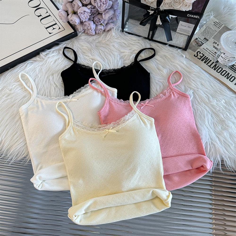 Pure Desire кружевной бант халтер топ женский носить длинный жилет внутри летний дизайн Sense of Niche Spice Girls