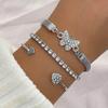 3pcs Love Opening Temperament Drill Bracelet Design Creative Retro Simple Bracelet for Women New Style Butterfly Bracelet