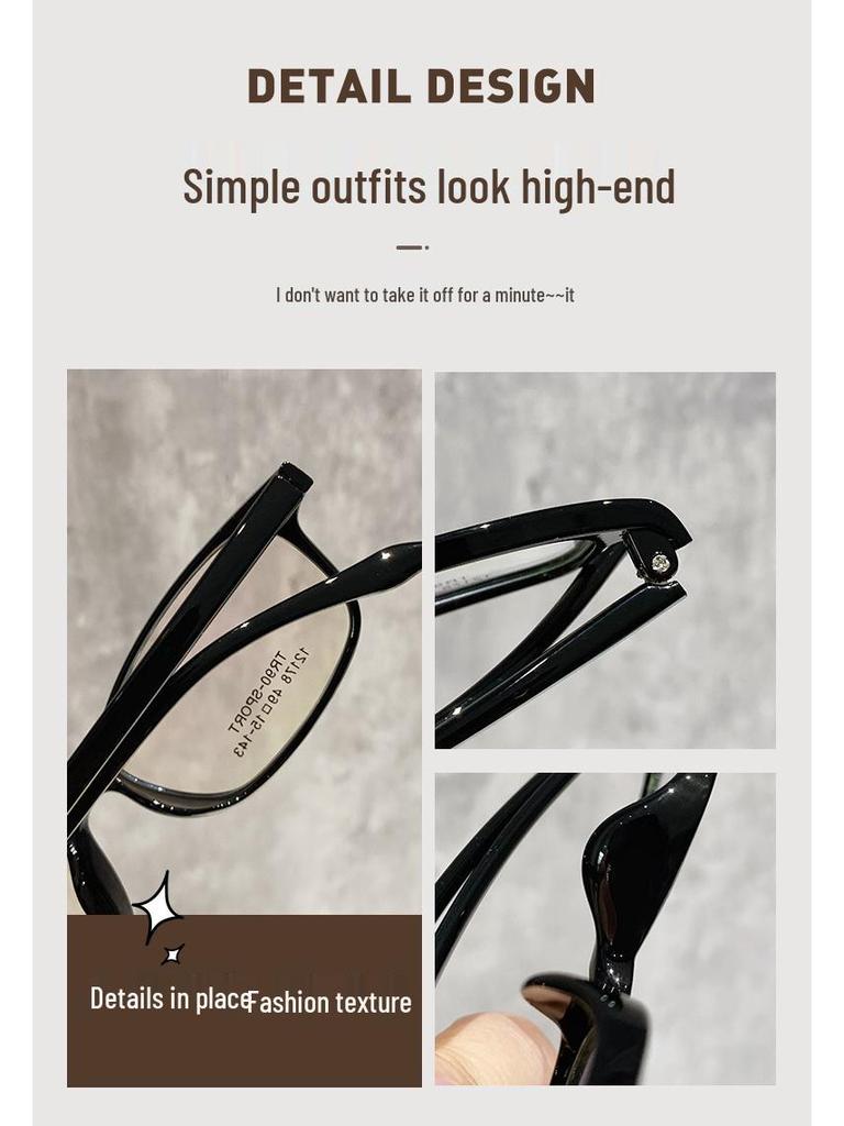 Stylish Cat-Eye Myopia Glasses: Slim Two-Tone Frame for Women