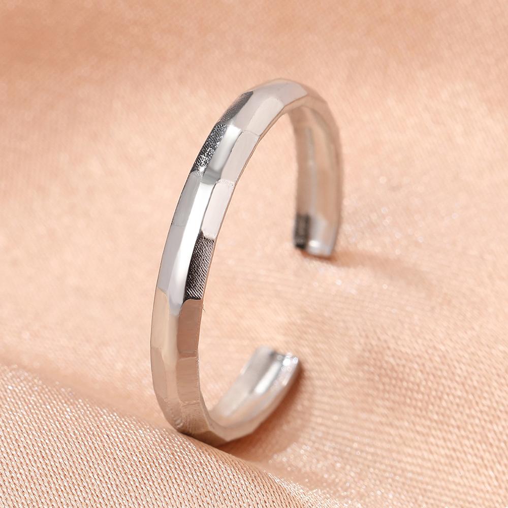 Stainless Steel Rings Minimalist Geometric Personality Snake Adjustable Open Ring Fashion Trending Ring For Women Zircon Gifts