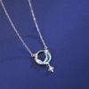 Korean Style Simple Moon Star Chokers Necklace Light Luxury Blue Stone Pendant Necklaces For Women Jewelry Gifts