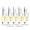 5Pcs Long Needle Nose Pliers Carbon Steel O Shape Clamp Hand Tool with NonSlip Handle