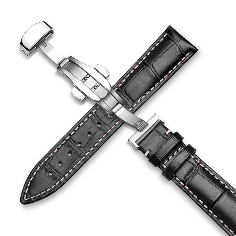 Браслет из натуральной кожи 18/20/22 мм + коробка для Tissot Seiko Samsung Galaxy 4 6 классический ремешок/46 мм/active 2/Huawei GT/2e/3 pro