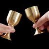1Pcs Metal Wine Goblet Copper Liquor Cup New Brass Chalice Cup  for Party Home Accessories