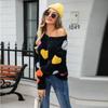 Women's Autumn and Winter Round Neck Heart Knit Casual Sweater
